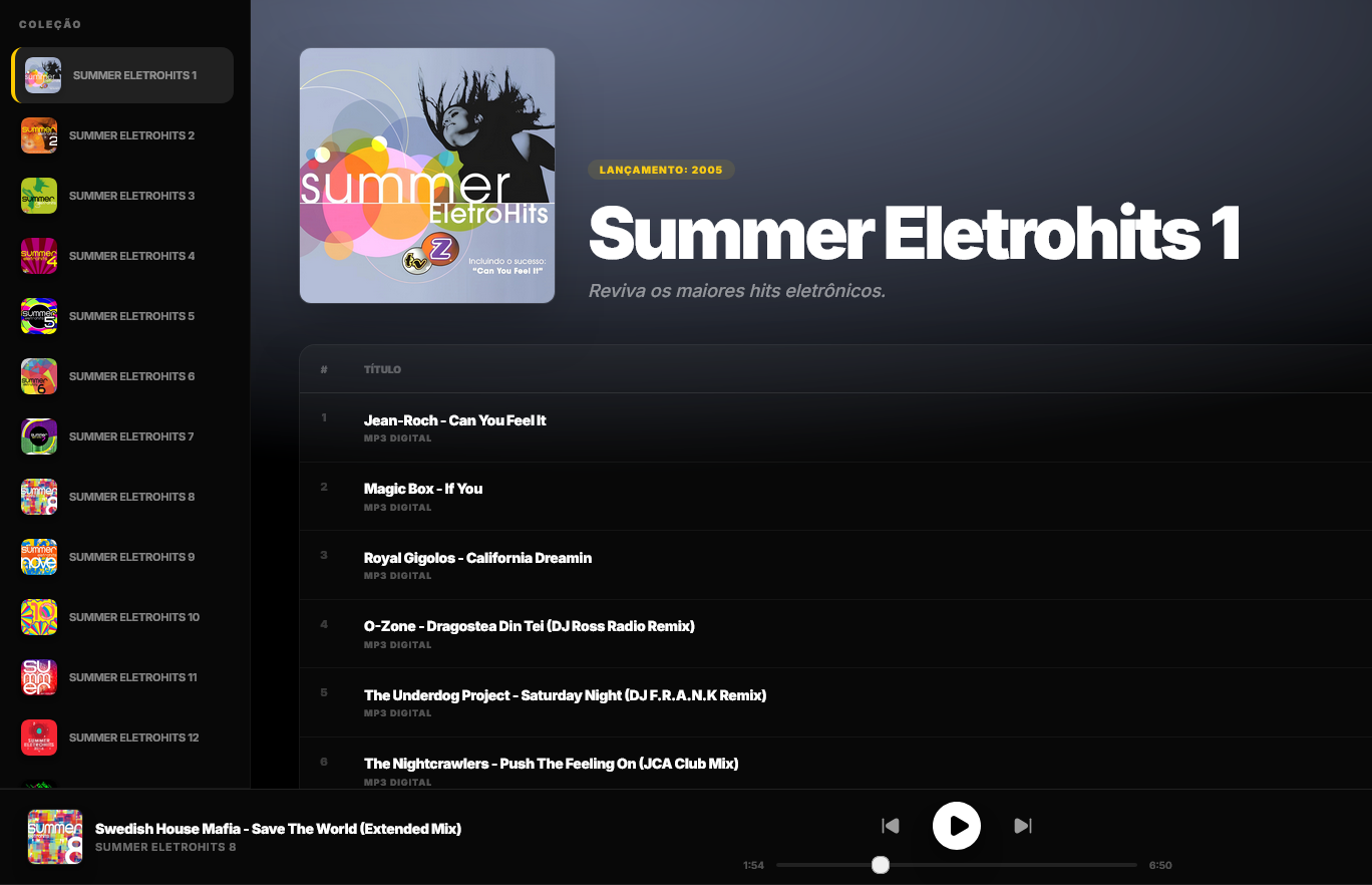 Player online Summer Eletrohits – ouça todos os volumes grátis